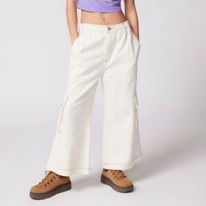 NWT Obey Off-White Hazel II Crop Wide Leg Pants Sz M